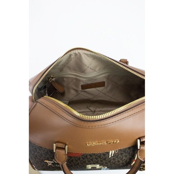 NEW Michael Kors Jet Set Girls Medium Duffle Bag Brown Crossbody Handbag Purse - Picture 9 of 11